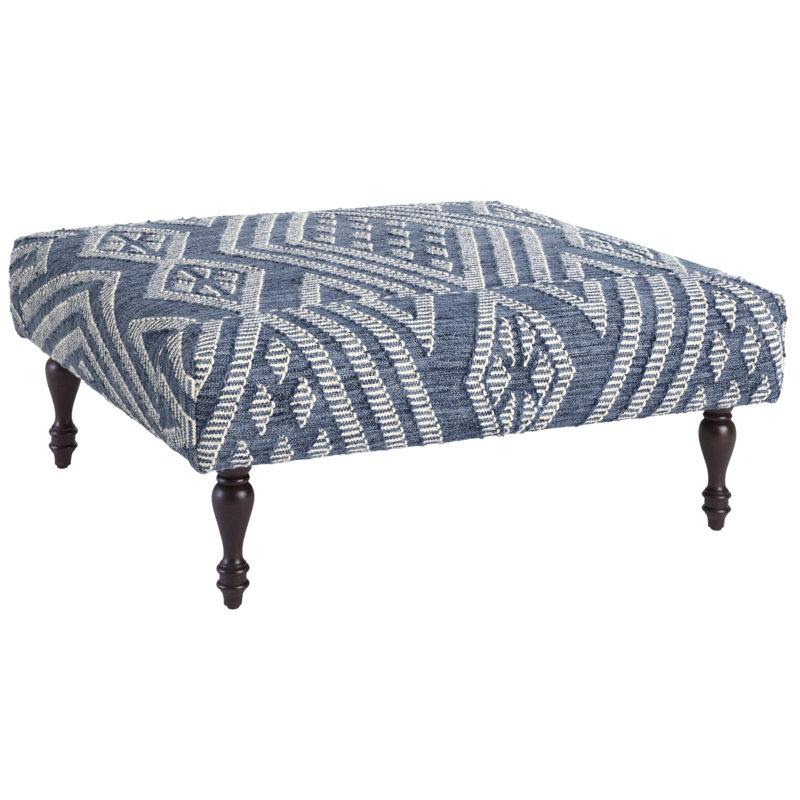 Annie Selke Home 40" Square Geometric Cocktail Ottoman
